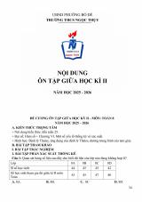 Ôn tập giữa học kì 2 Toán 8 năm 2025 – 2026 trường THCS Ngọc Thụy – Hà Nội